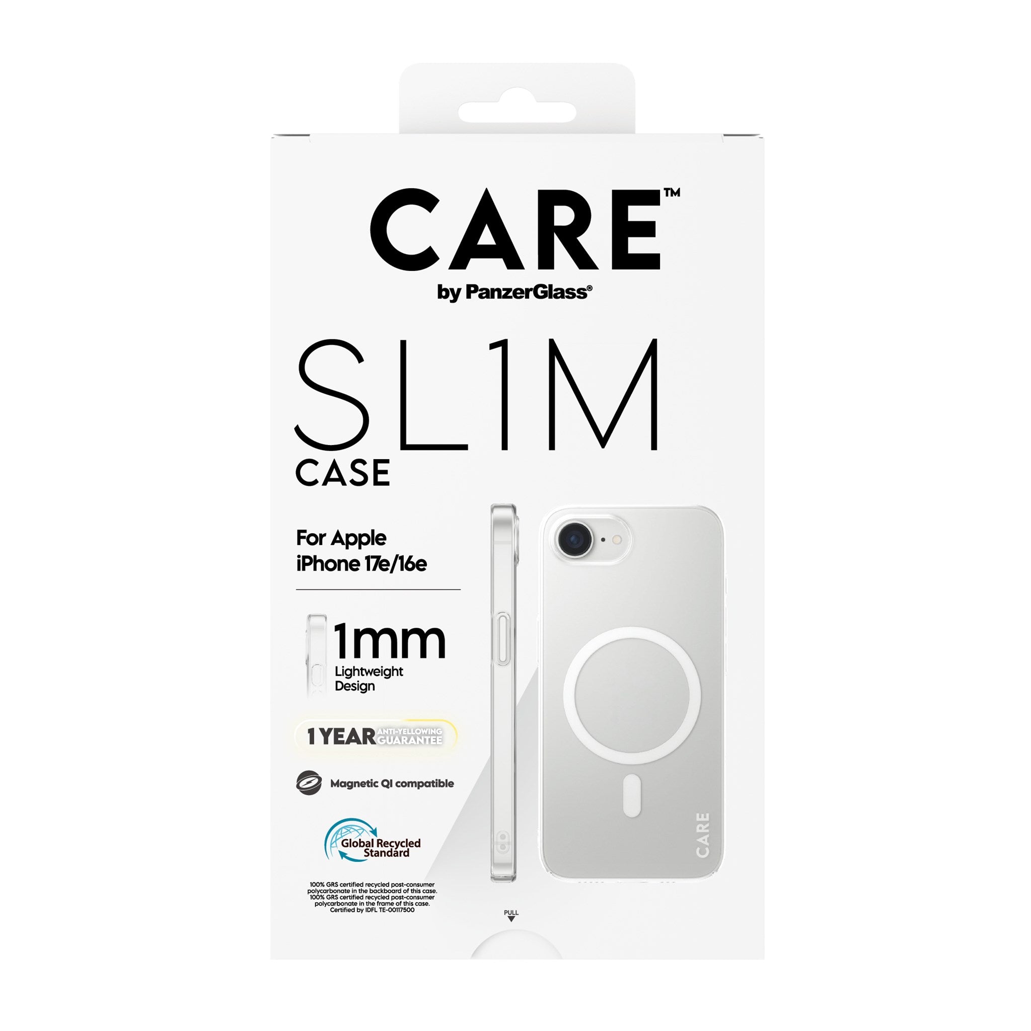 CARE™ by PanzerGlass® SL1M Case Transparent m. MagSafe iPhone 17e | 16e